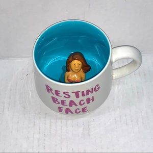 Resting Beach Face Mug With Mermaid Inside